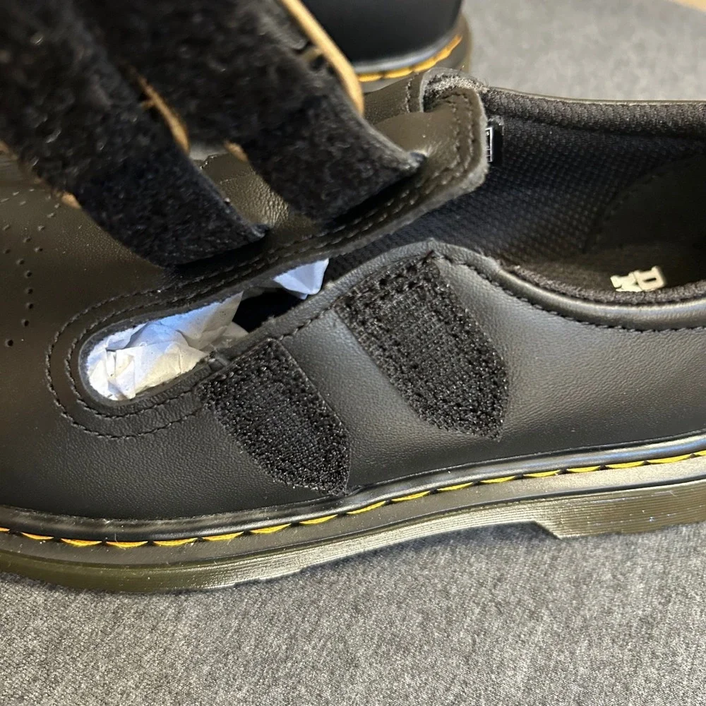 Dr Martens 8065 J Kids US 2 Black Softy T Leather Mary Jane Shoes NIB